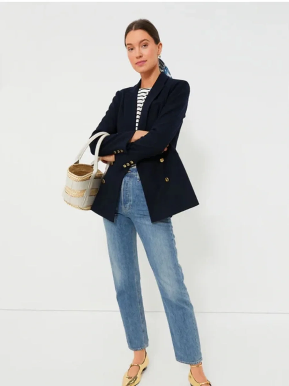 Tuckernuck Navy Diana Blazer. - Picture 8 of 8